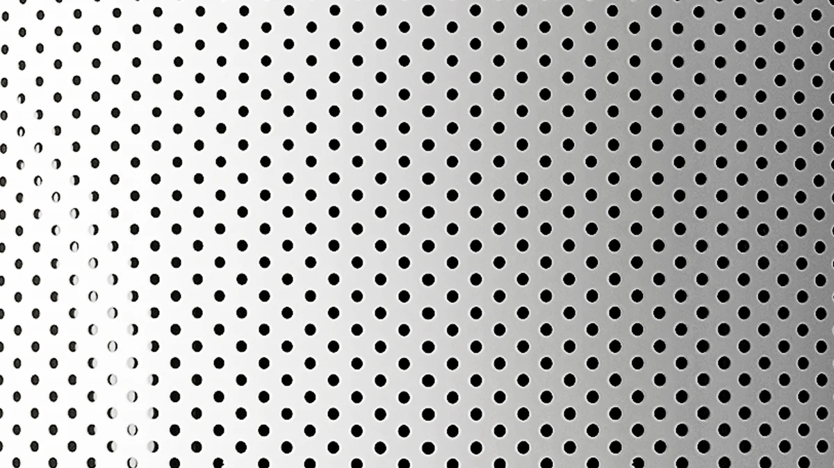Close-up of the air purifier’s perforated surface with numerous air holes, allowing 360-degree intake for efficient airflow. (CAC-F3010FW)